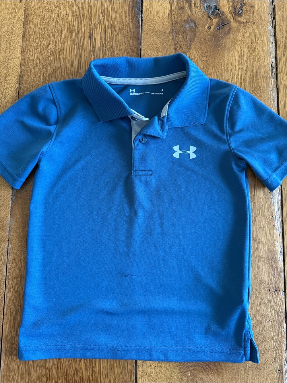 Under Armour Blue Polo with White Logo